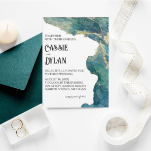 Invitation Demande de mariage Aqua Watercolor