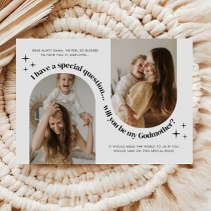 Invitation Demande de Marraine avec Double Arche de Photos