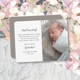 Invitation Demande de Marraine Photo Bord Arrondi