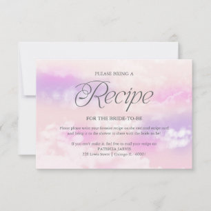 Invitation Demande de recette de douche de mariée Cloud moder