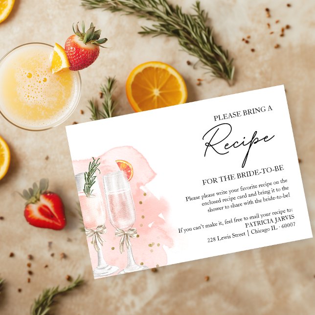 Invitation Demande de recette de Fête des mariées Mimosa rose (Créateur téléchargé)