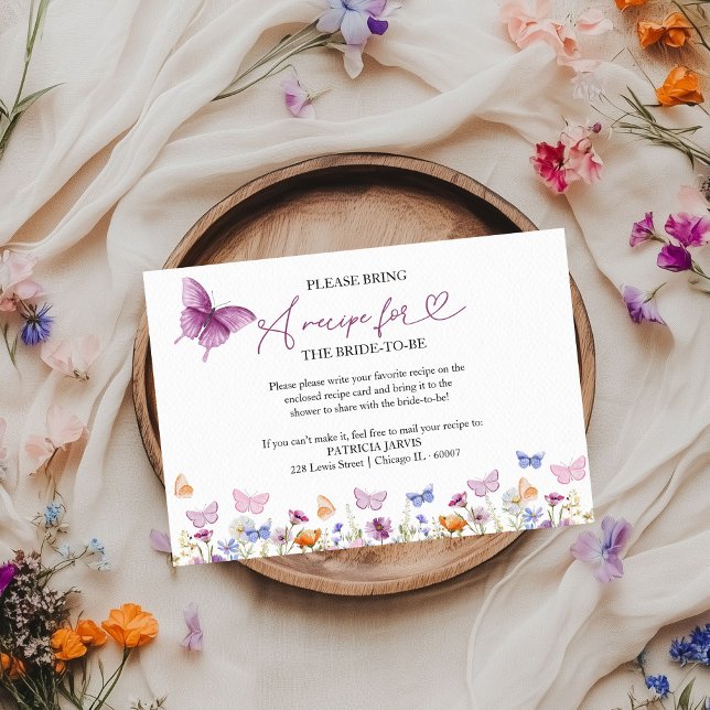 Invitation Demande de recette de Fête des mariées papillon (Créateur téléchargé)