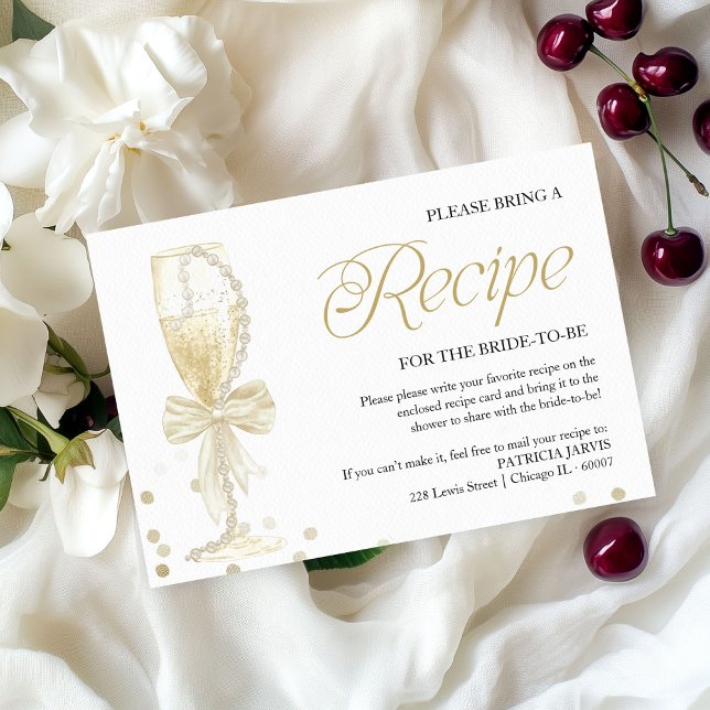 Invitation Demande de recette de Fête des mariées Pearls & Pr (Créateur téléchargé)