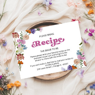 Invitation Demande de recette pour une douche de mariage à la