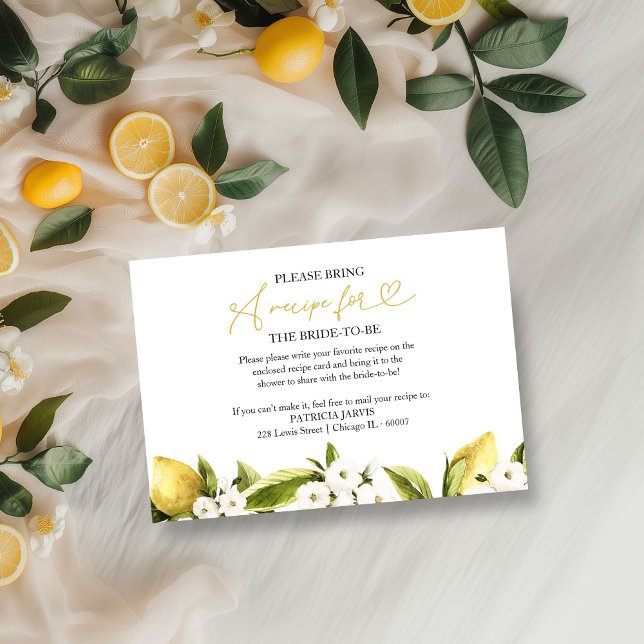 Invitation Demande de recette pour une douche de mariée au ci (Créateur téléchargé)
