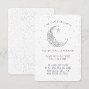 Invitation Demande de réservation Moon Star Baby shower Silve