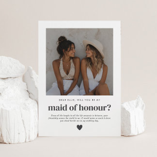 Invitation Demande de témoin de mariage avec photo