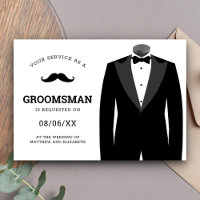 Demande de témoin de mariage en smoking noir moder