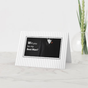 Invitation Demande de témoin de mariage, smoking noir