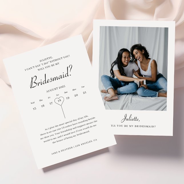 Invitation Demande de témoin de mariage sur calendrier modern (Créateur téléchargé)