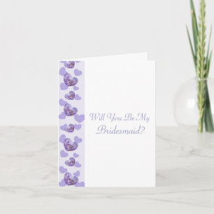 Invitation Demande Demoiselle d'Honneur Cœurs de Glycine Viol