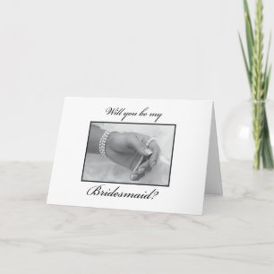 Invitation Demande Demoiselle d'Honneur Noir, Blanc