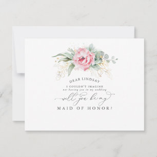 Invitation Demande demoiselle d'honneur Succulents Verdure Fe