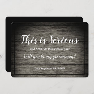 Invitation Demande d'un Groomsman Ceci est un bois rustique s