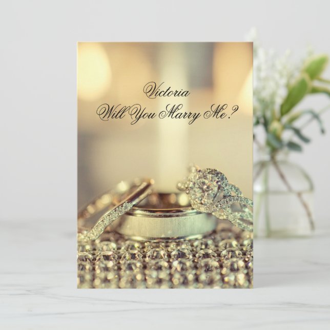 Invitation Demande en mariage avec nom personnalisé (Debout devant)