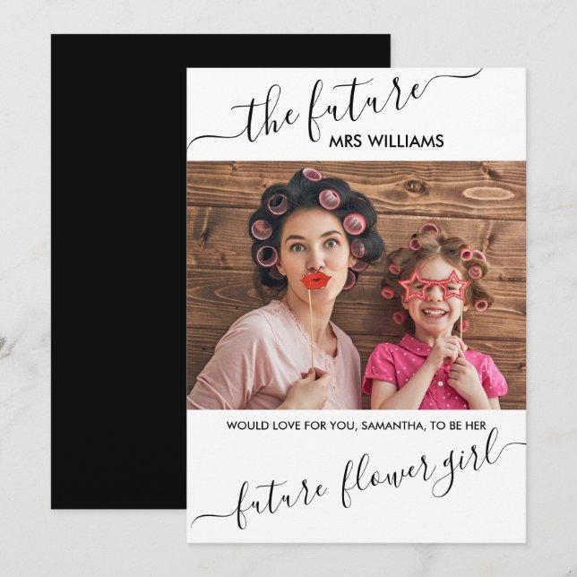 Invitation Demande en mariage de la future Mme par une fille  (Devant / Derrière)