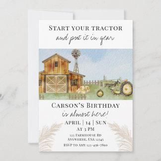 Invitation Démarrez votre tracteur 