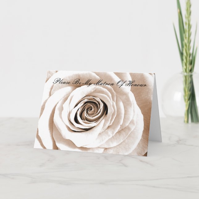 Invitation Demoiselle d'honneur blanc de mariage (Devant)