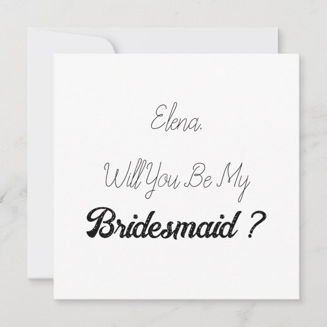 Invitation Demoiselle d'honneur de mariage 2024 Proposition s (Devant)