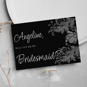 Invitation  Demoiselle d'honneur élégante en dentelle florale