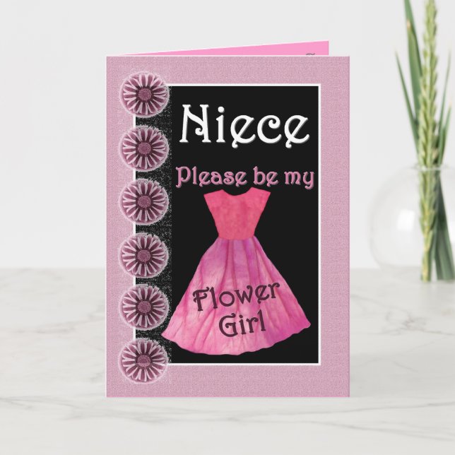 Invitation Demoiselle d'Honneur Fleur Fille Robe R (Devant)