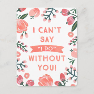 Invitation Demoiselle d'honneur florale   Demoiselle d'honneu