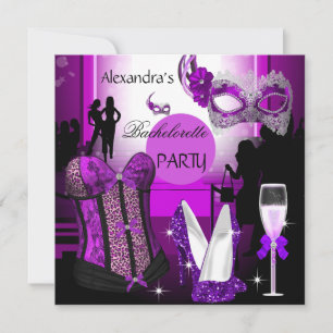 Invitation Demoiselle d'honneur Léopard Violet Corset Champag