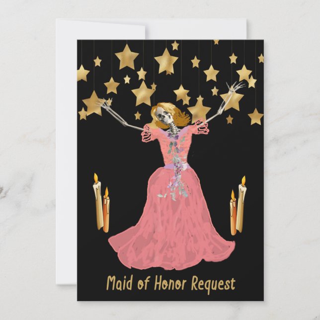 Invitation Demoiselle d'Honneur Mariage Halloween (Devant)