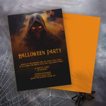 Démon foncé avec fumée orange Halloween
