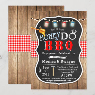 Invitation d'engagement de couple Honey Do BBQ