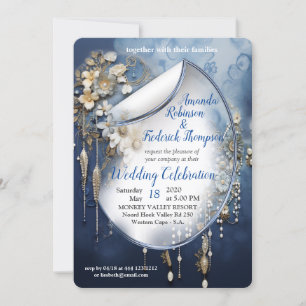 Invitation Denim 3-D tendance Imprimer avec bijoux costume