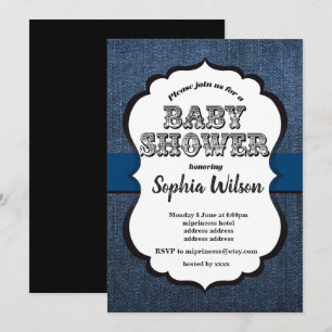 Invitation Denim, Baby shower