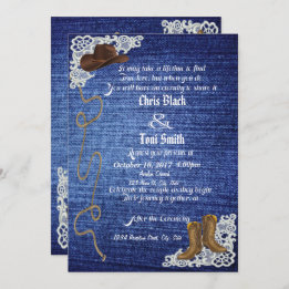 Invitation Denim, Boots & Lace Wedding
