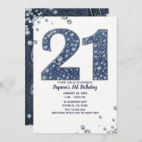 Denim & Diamonds Bling Sparkle 21e 21 Anniversaire