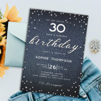Denim Diamonds Elegant Classy 30th Birthday Party