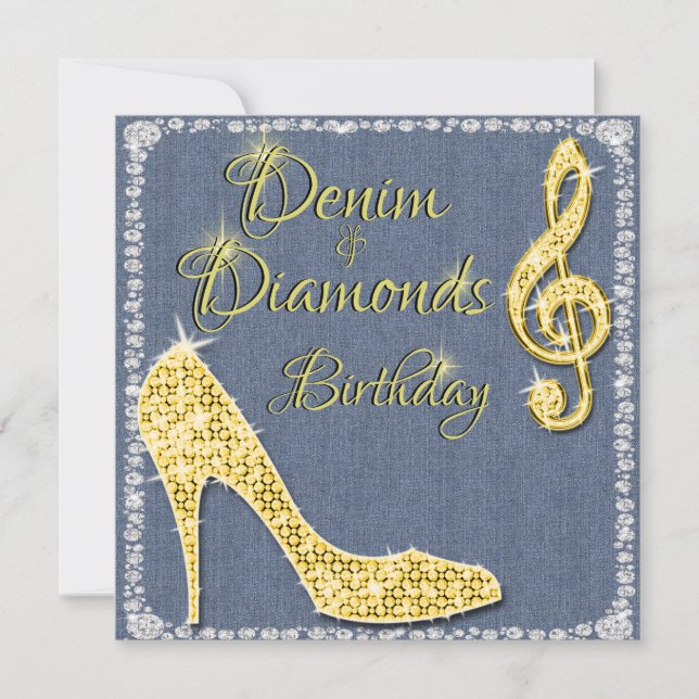 Invitation Denim & Diamonds Gold 25e anniversaire (Devant)