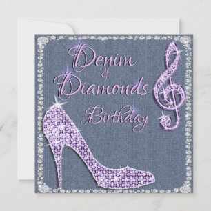 Invitation Denim & Diamonds Lilas 25e Anniversaire