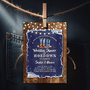 Invitation Denim Diamonds Rustic Hodown Fête des mariées