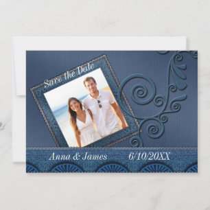 Invitation Denim Photo Enregistrer la date