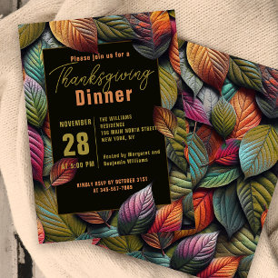 Invitation Dense Chevauchement Automne Feuilles Thankgiving