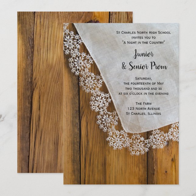Invitation Dentelle de pays Junior / Prof Senior (Devant / Derrière)