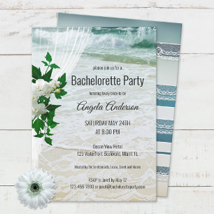 Invitation Dentelle de plage florale Bachelorette