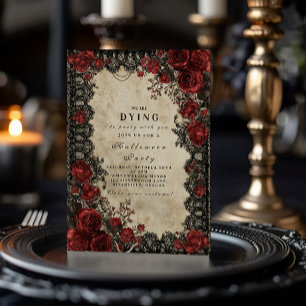 Invitation Dentelle d'Halloween romantique