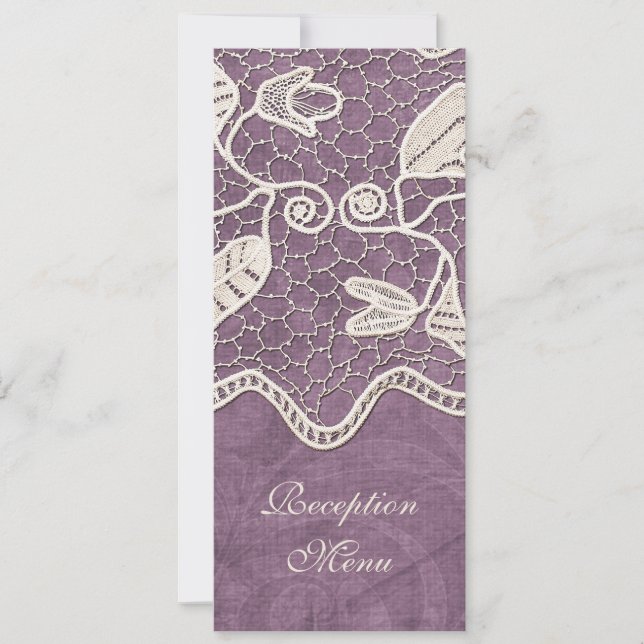 Invitation Dentelle élégante au menu Arrière - plan Mariage v (Devant)