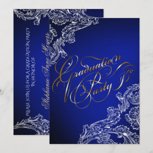 Invitation Dentelle élégante et Calligraphie Graduation Invit