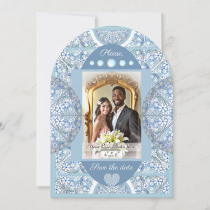 Invitation Dentelle en céramique bleu clair