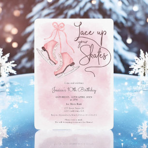 Invitation Dentelle moderne de vos patins patin à glace anniv