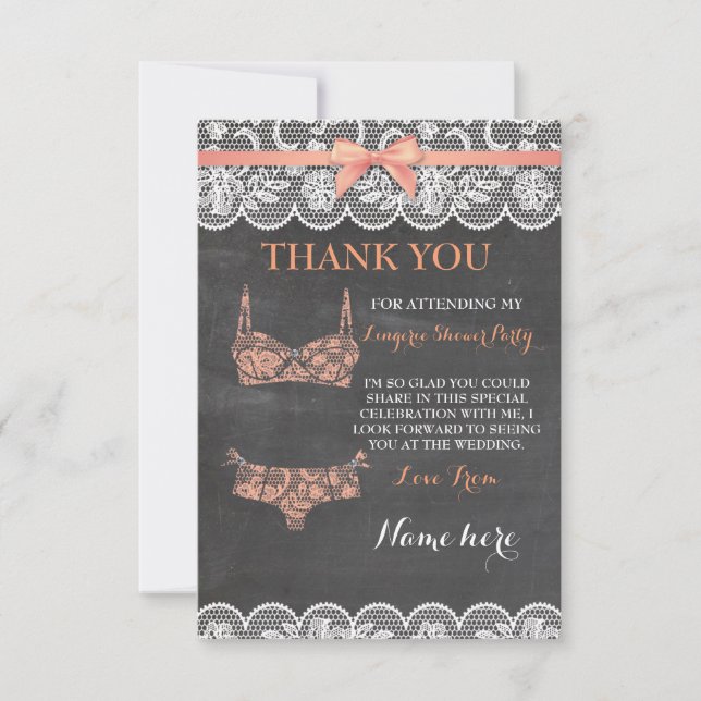 Invitation Dentelle nuptiale de partie de douche de lingerie (Devant)