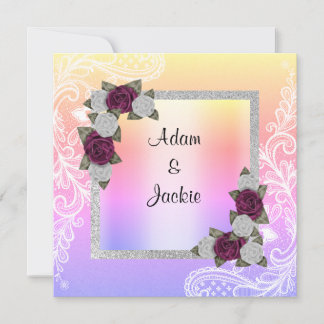 Invitation Dentelle pastel florale mariage nouvelle