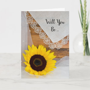 Invitation Dentelle Russe De Tournesol Serez-Vous Ma Femme D'